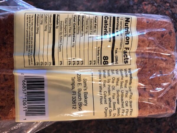 Sami's Lo carb 7 Grain fiber Bread only 2g net carbs Keto - Image 2